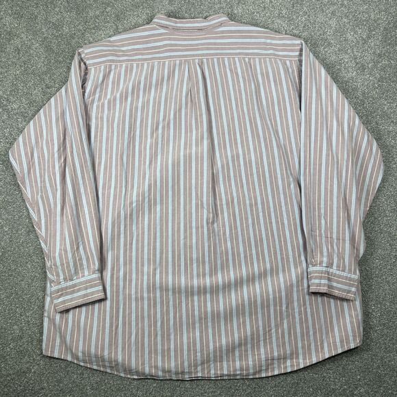 L.L. Bean Button Down Dress Shirt Men's Size 2XLT Red Blue Striped Long Sleeve - Picture 11 of 13